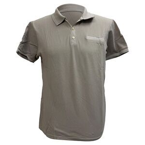 Etro Short Sleeve Polo Shirt in Grey Cotton